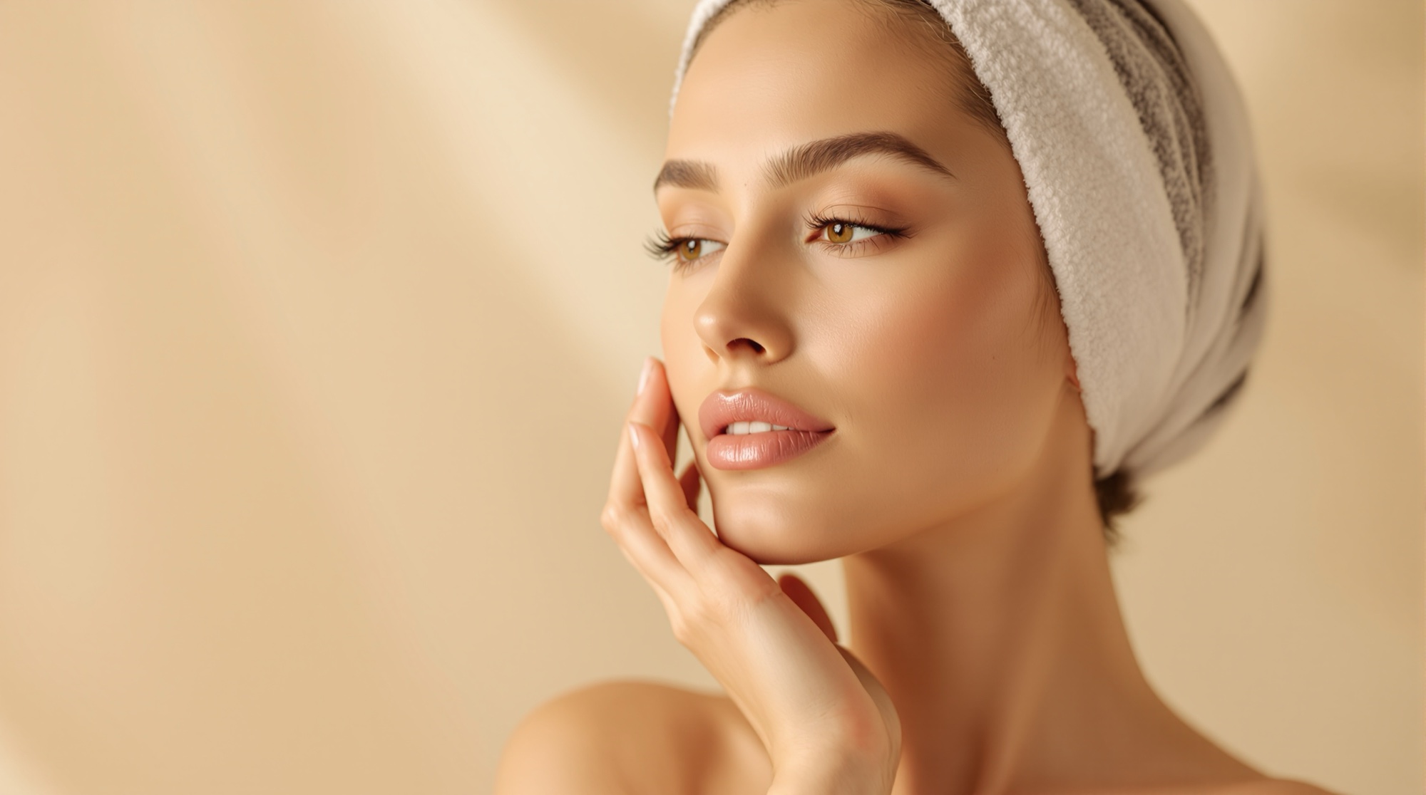 Rostro con óvalo facial definido tras tratamiento HIFU, NUA Glow Spa León